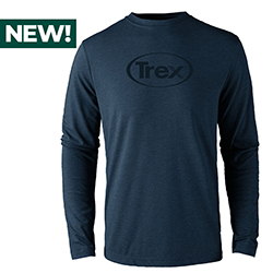 TREX - TRI-BLEND L/S TEE, NAVY HEATHER